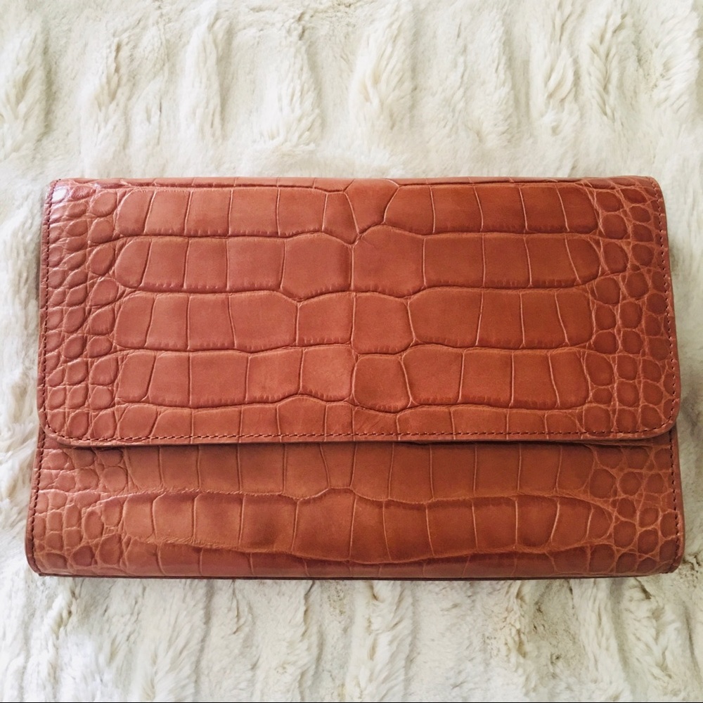 Club Monaco Croc skin Clutch bag
